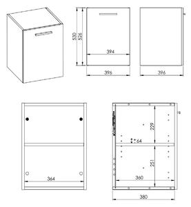 Elita Kwadro Plus szekrény 40x39.6x53 cm oldalt függő fehér 166719