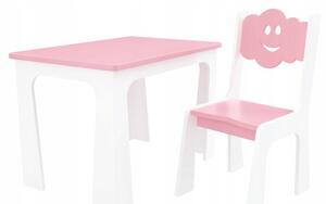 Gyerekszék asztallal Cloud Szín: rózsaszín