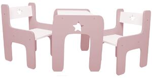 Design gyermekasztal és szék WoodStar 3 az 1-ben Szín: rózsaszín