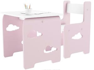 Design gyermek asztal és szék WoodCloud Szín: rózsaszín