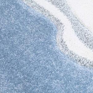 Gyönyörű kék kerek szőnyeg, fehér hattyúval Szélesség: 120 cm