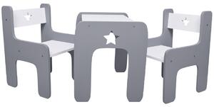 Design gyermekasztal és szék WoodStar 3 az 1-ben Szín: szürke