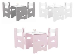 Design gyermekasztal és szék WoodCloud 3 az 1-ben Szín: rózsaszín