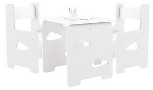 Design gyermekasztal és szék WoodCloud 3 az 1-ben Szín: fehér
