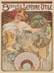 Festmény reprodukció Biscuits Lefèvre-Utile Biscuit Advert (Vintage Art Nouveau) - Alfons Mucha, (30 x 40 cm)