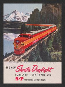 Reprodukció The New Shasta Daylight Train (Vintage Transport), (30 x 40 cm)
