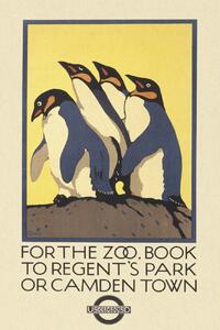 Festmény reprodukció Vintage London Zoo Poster (Featuring Penguins), (26.7 x 40 cm)