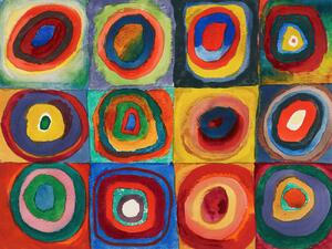 Festmény reprodukció Squares with Concentric Circles / Concentric Rings - Wassily Kandinsky, (40 x 30 cm)