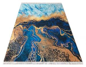 Kék csúszásgátló szőnyeg absztrakt mintával Szélesség: 80 cm | Hossz: 150 cm