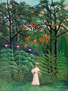 Festmény reprodukció Walking in the Exotic Forest - Henri Rousseau, (30 x 40 cm)