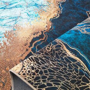 Kék csúszásgátló szőnyeg absztrakt mintával Szélesség: 80 cm | Hossz: 150 cm