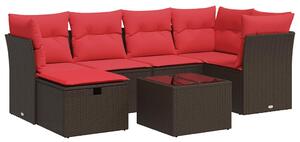 VidaXL 7 részes barna polyrattan kerti ülőgarnitúra párnákkal