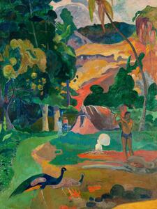 Festmény reprodukció Landscape with Peacocks (Vintage Tahitian Landscape) - Paul Gauguin, (30 x 40 cm)