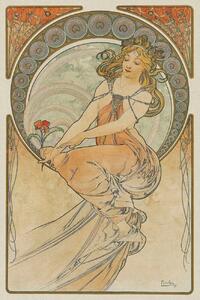 Festmény reprodukció The Arts 3, Heavily Distressed (Beautiful Vintage Art Nouveau Lady) - Alfons / Alphonse Mucha, (26.7 x 40 cm)