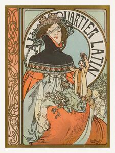 Festmény reprodukció Au Quartier Latin (Vintage Art Nouveau) - Alfons / Alphonse Mucha, (30 x 40 cm)