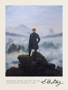 Festmény reprodukció Vándor a tengeri köd felett, (30 x 40 cm)
