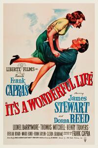 Reprodukció It's a Wonderful Life (Vintage Cinema / Retro Movie Theatre Poster / Iconic Film Advert), (26.7 x 40 cm)