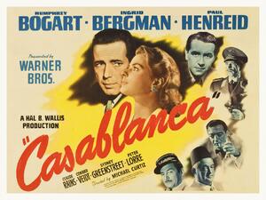 Festmény reprodukció Casablanca (Vintage Cinema / Retro Theatre Poster), (40 x 30 cm)