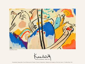 Festmény reprodukció The Blue Rider (Vintage Cat Abstract) - Wassily Kandinsky, (40 x 30 cm)