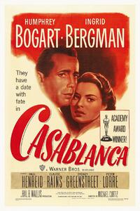 Festmény reprodukció Casablanca (Vintage Cinema / Retro Theatre Poster), (26.7 x 40 cm)