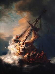 Festmény reprodukció The Storm on the Sea of Galilee (Vintage Boat) - Rembrandt, (30 x 40 cm)