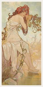 Festmény reprodukció The Seasons: Summer (Art Nouveau Portrait) - Alphonse Mucha, (20 x 40 cm)
