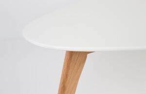 White Label Két fehér fa dohányzóasztal készlet WLL DROP 70/100 cm