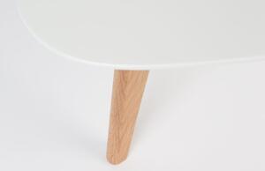 White Label Két fehér fa dohányzóasztal készlet WLL DROP 70/100 cm