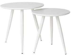 White Label Fehér készlet két oldalsó asztalból WLL DAVEN 40/50 cm