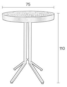 White Label Természetes kerek bárasztal WLL MAZE ROUND 110 cm