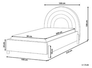 Egyszemélyes ágy 90 cm Clinton Bonell (bordó) (ágyráccsal és matraccal, és tárolóhellyel). 1077526