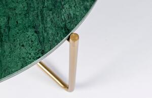 White Label Zöld márvány dohányzóasztal WLL TIMPA 70 cm