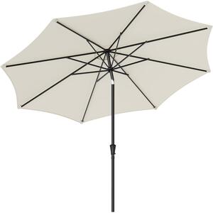 Kerti napernyő kézikarral, 330 cm, UPF 50+, 30°-os dőlés, fém váz 8 gerincsel, bézs