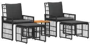 VidaXL Kültéri Bútor Szett 5 pcs Fekete és Sötétszürke