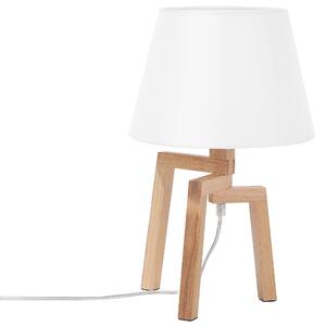 Fehér és világos fa asztali lámpa 42 cm NALON