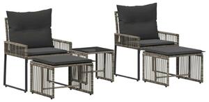 VidaXL Kültéri Bútor Szett 11 pcs Szürke és sötétszürke polirattan