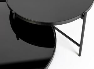 White Label Fekete üveg dohányzóasztal WLL LI 122 x 82 cm