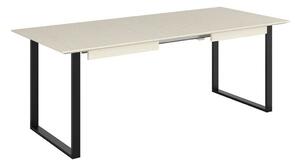 Asztal Boston 422, Beige, Fekete, 76x90x140cm, Hosszabbíthatóság, Laminált forgácslap, Fém