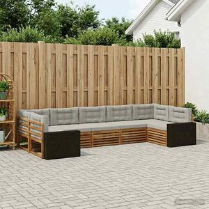 VidaXL Kültéri kanapé szett 7 pcs Természetes és Világosszürke
