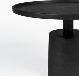 White Label Fekete fém kerek dohányzóasztal WLL MASON 60 cm