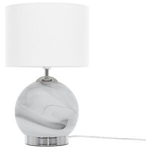 Fehér üveg asztali lámpa 40 cm UELE