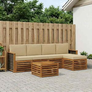 VidaXL Kültéri kanapé szett párnával 6 pcs Természetes és bézs