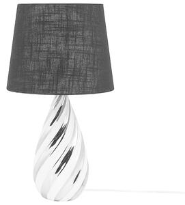 Fekete és ezüst kerámia asztali lámpa 65 cm VISELA