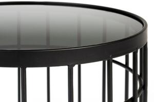 White Label Fekete üveg kerek oldalasztal WLL Lance 35 cm