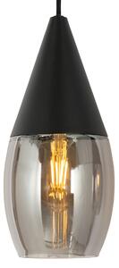 Modern függőlámpa fekete füstüveggel 4 lámpás - Drop