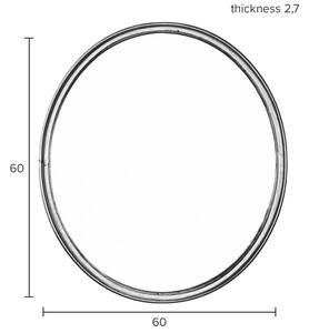 White Label Fekete kerek függő tükör WLL Matz 60 cm