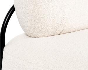 White Label Fehér szövet kétüléses kanapé WLL POLLY 125 cm
