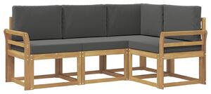 VidaXL Kültéri kanapé szett párnával 4 pcs Fehér és Antracitszürke