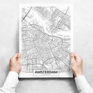 Fali dekoráció - Map Of Amsterdam