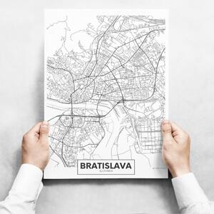 Fali dekoráció - Map Of Bratislava II